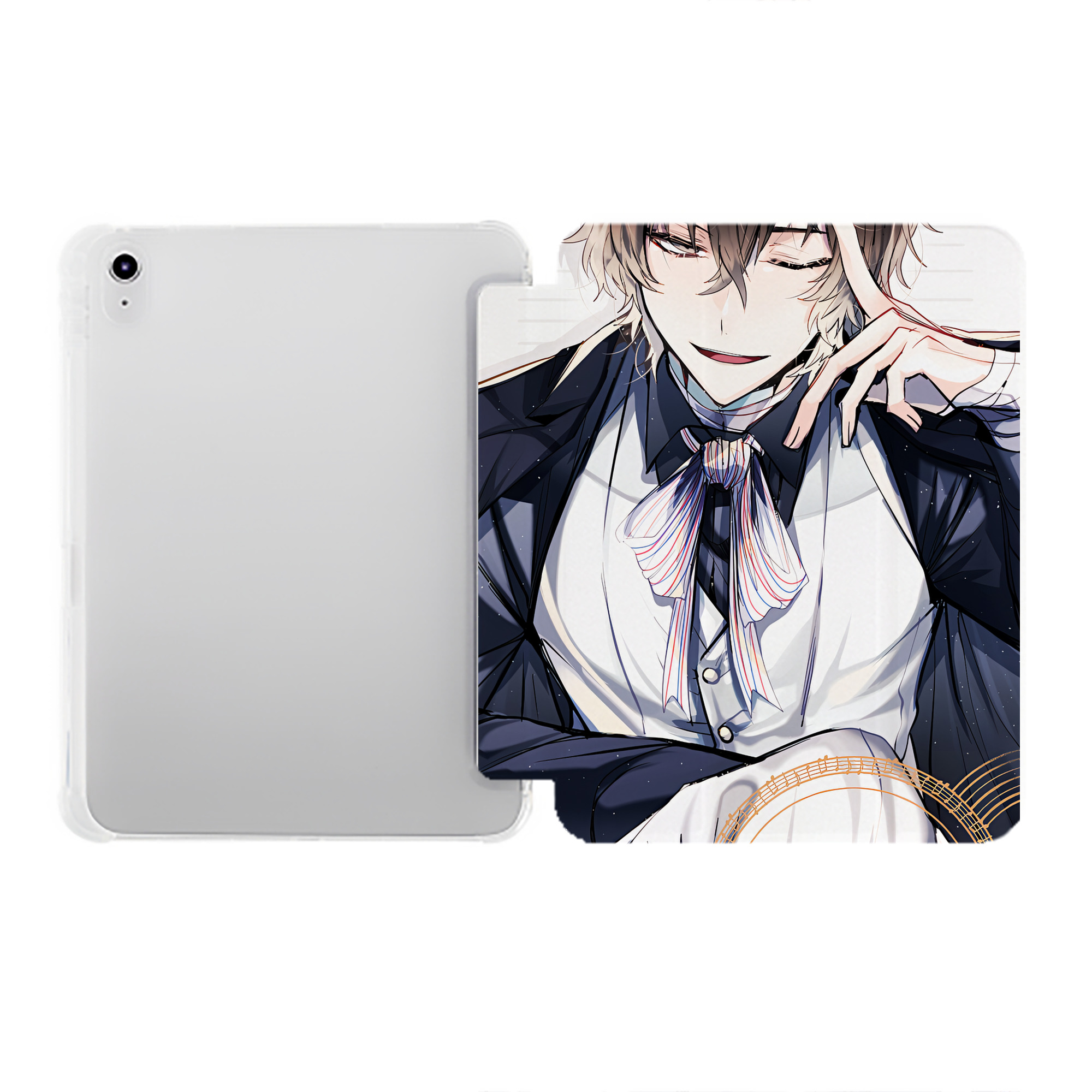 （画像用） 文豪ストレイドッグス Bungo Stray Dogs IPad ケース ペン収納付き 三つ折りスタンド PUレザー×シリコン 対応機種9.5/10.5/10.9インチ